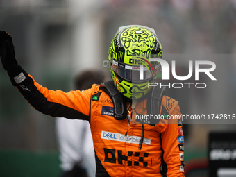 Lando Norris of the McLaren F1 Team MCL38 poses for a portrait during the Formula 1 Grand Prix of Brazil at Autodromo Jose Carlos Pace in Sa...