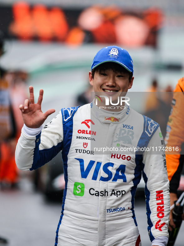 Yuki Tsunoda of Visa Cash App RB F1 Team VCARB 01 poses for a portrait during the Formula 1 Grand Prix of Brazil at Autodromo Jose Carlos Pa...