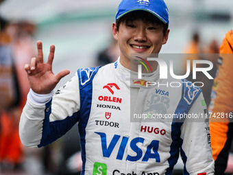 Yuki Tsunoda of Visa Cash App RB F1 Team VCARB 01 poses for a portrait during the Formula 1 Grand Prix of Brazil at Autodromo Jose Carlos Pa...