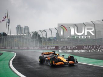 Oscar Piastri of the McLaren F1 Team drives the MCL38 during the Formula 1 Grand Prix of Brazil at Autodromo Jose Carlos Pace in Sao Paulo,...