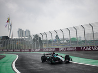 George Russell of the Mercedes AMG F1 Team W15 competes during the Formula 1 Grand Prix of Brazil at Autodromo Jose Carlos Pace in Sao Paulo...