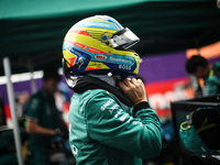 Fernando Alonso of the Aston Martin F1 Team AMR24 poses for a portrait during the Formula 1 Grand Prix of Brazil at Autodromo Jose Carlos Pa...