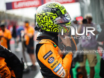 Lando Norris of the McLaren F1 Team MCL38 poses for a portrait during the Formula 1 Grand Prix of Brazil at Autodromo Jose Carlos Pace in Sa...