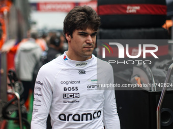 Lance Stroll of the Aston Martin F1 Team AMR24 is in a portrait during the Formula 1 Grand Prix of Brazil at Autodromo Jose Carlos Pace in S...