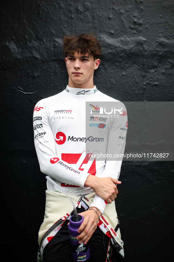 Oliver Bearman of Haas F1 Team VF-24 Ferrari poses for a portrait during the Formula 1 Grand Prix of Brazil at Autodromo Jose Carlos Pace in...