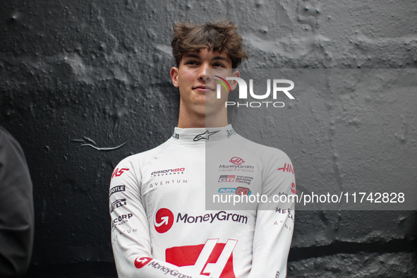 Oliver Bearman of Haas F1 Team VF-24 Ferrari poses for a portrait during the Formula 1 Grand Prix of Brazil at Autodromo Jose Carlos Pace in...