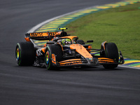 Lando Norris of the McLaren F1 Team drives the MCL38 during the Formula 1 Grand Prix of Brazil at Autodromo Jose Carlos Pace in Sao Paulo, B...