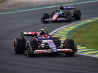 Yuki Tsunoda of the Visa Cash App RB F1 Team VCARB 01 competes during the Formula 1 Grand Prix of Brazil at Autodromo Jose Carlos Pace in Sa...