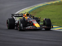 Sergio Perez of Red Bull Racing RB20 competes during the Formula 1 Grand Prix of Brazil at Autodromo Jose Carlos Pace in Sao Paulo, Brazil,...