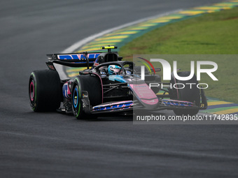 Pierre Gasly of the Alpine F1 Team drives the A524 during the Formula 1 Grand Prix of Brazil at Autodromo Jose Carlos Pace in Sao Paulo, Bra...