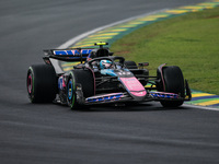 Pierre Gasly of the Alpine F1 Team drives the A524 during the Formula 1 Grand Prix of Brazil at Autodromo Jose Carlos Pace in Sao Paulo, Bra...