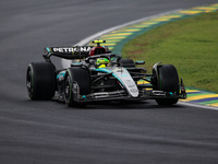 Lewis Hamilton of the Mercedes AMG F1 Team W15 competes during the Formula 1 Grand Prix of Brazil at Autodromo Jose Carlos Pace in Sao Paulo...