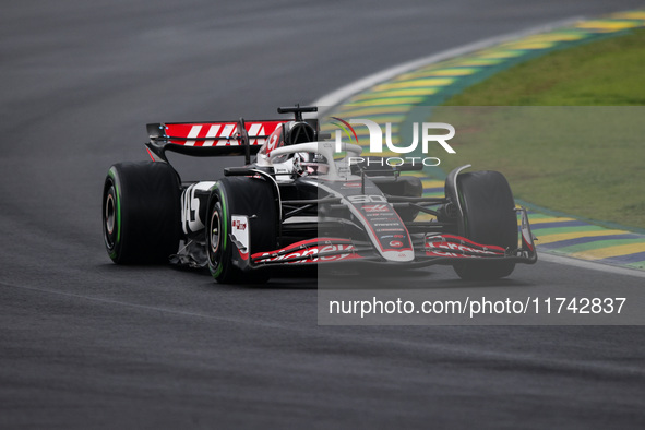 Oliver Bearman of Haas F1 Team VF-24 Ferrari competes during the Formula 1 Grand Prix of Brazil at Autodromo Jose Carlos Pace in Sao Paulo,...