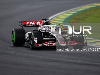 Oliver Bearman of Haas F1 Team VF-24 Ferrari competes during the Formula 1 Grand Prix of Brazil at Autodromo Jose Carlos Pace in Sao Paulo,...