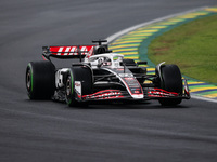 Oliver Bearman of Haas F1 Team VF-24 Ferrari competes during the Formula 1 Grand Prix of Brazil at Autodromo Jose Carlos Pace in Sao Paulo,...