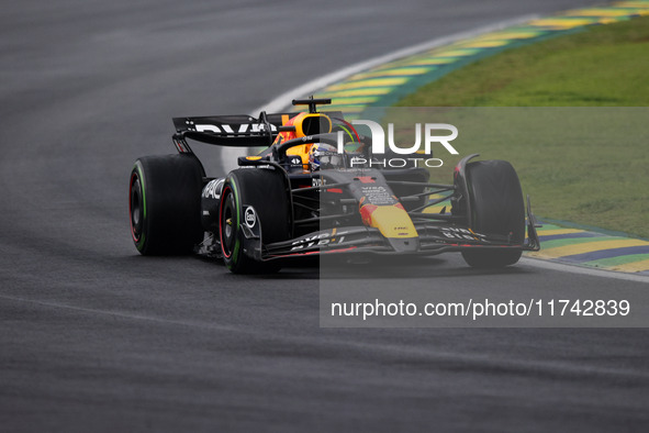 Max Verstappen of Red Bull Racing RB20 competes during the Formula 1 Grand Prix of Brazil at Autodromo Jose Carlos Pace in Sao Paulo, Brazil...