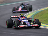 Yuki Tsunoda of the Visa Cash App RB F1 Team VCARB 01 competes during the Formula 1 Grand Prix of Brazil at Autodromo Jose Carlos Pace in Sa...