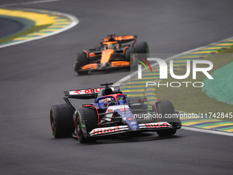 Liam Lawson of Visa Cash App RB F1 Team VCARB 01 competes during the Formula 1 Grand Prix of Brazil at Autodromo Jose Carlos Pace in Sao Pau...