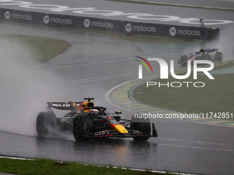 Max Verstappen of Red Bull Racing RB20 competes during the Formula 1 Grand Prix of Brazil at Autodromo Jose Carlos Pace in Sao Paulo, Brazil...