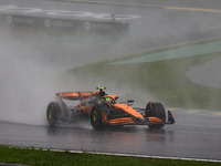 Lando Norris of the McLaren F1 Team drives the MCL38 during the Formula 1 Grand Prix of Brazil at Autodromo Jose Carlos Pace in Sao Paulo, B...