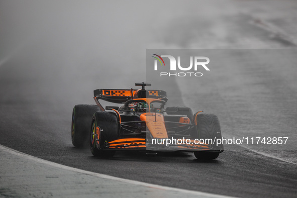 Oscar Piastri of the McLaren F1 Team drives the MCL38 during the Formula 1 Grand Prix of Brazil at Autodromo Jose Carlos Pace in Sao Paulo,...