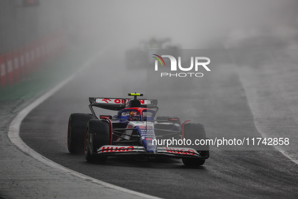 Yuki Tsunoda of the Visa Cash App RB F1 Team VCARB 01 competes during the Formula 1 Grand Prix of Brazil at Autodromo Jose Carlos Pace in Sa...