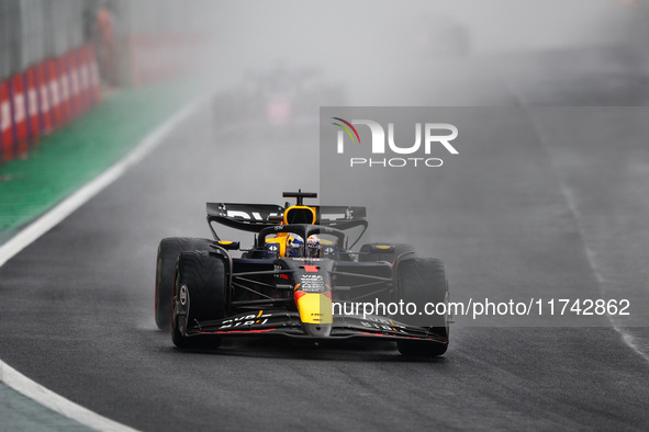 Max Verstappen of Red Bull Racing RB20 competes during the Formula 1 Grand Prix of Brazil at Autodromo Jose Carlos Pace in Sao Paulo, Brazil...