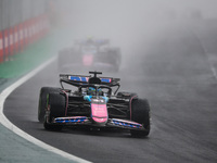 Esteban Ocon of the Alpine F1 Team A524 participates in the Formula 1 Grand Prix of Brazil at Autodromo Jose Carlos Pace in Sao Paulo, Brazi...