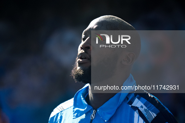 Romelu Lukaku of SSC Napoli looks on during the serie Serie A Enilive match between SSC Napoli and Atalanta BC at Stadio Diego Armando Marad...