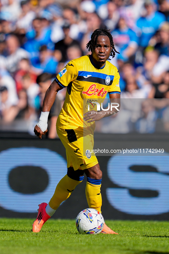 Ademola Lookman of Atalanta BC during the serie Serie A Enilive match between SSC Napoli and Atalanta BC at Stadio Diego Armando Maradona on...