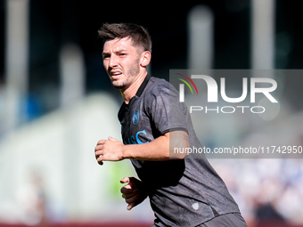 Billy Gilmour of SSC Napoli looks on during the serie Serie A Enilive match between SSC Napoli and Atalanta BC at Stadio Diego Armando Marad...