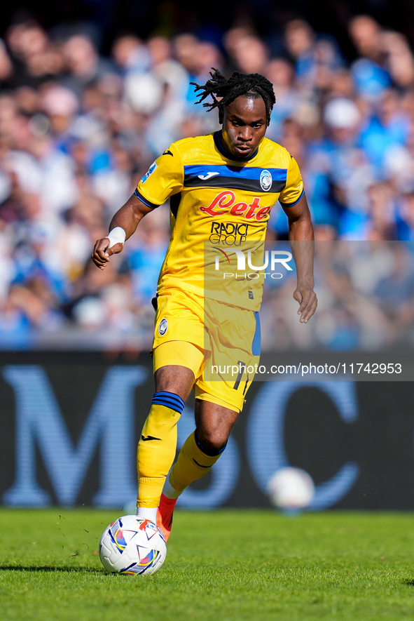 Ademola Lookman of Atalanta BC during the serie Serie A Enilive match between SSC Napoli and Atalanta BC at Stadio Diego Armando Maradona on...