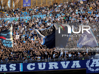 Supporters of SSC Napoli during the serie Serie A Enilive match between SSC Napoli and Atalanta BC at Stadio Diego Armando Maradona on Novem...