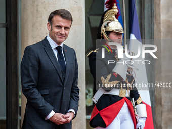 President of the Republic Emmanuel Macron receives Kassym-Jomart Tokaiev, President of the Republic of Kazakhstan, at the Elysee Palace in P...