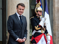 President of the Republic Emmanuel Macron receives Kassym-Jomart Tokaiev, President of the Republic of Kazakhstan, at the Elysee Palace in P...