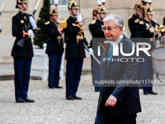 President of the Republic Emmanuel Macron receives Kassym-Jomart Tokaiev, President of the Republic of Kazakhstan, at the Elysee Palace in P...