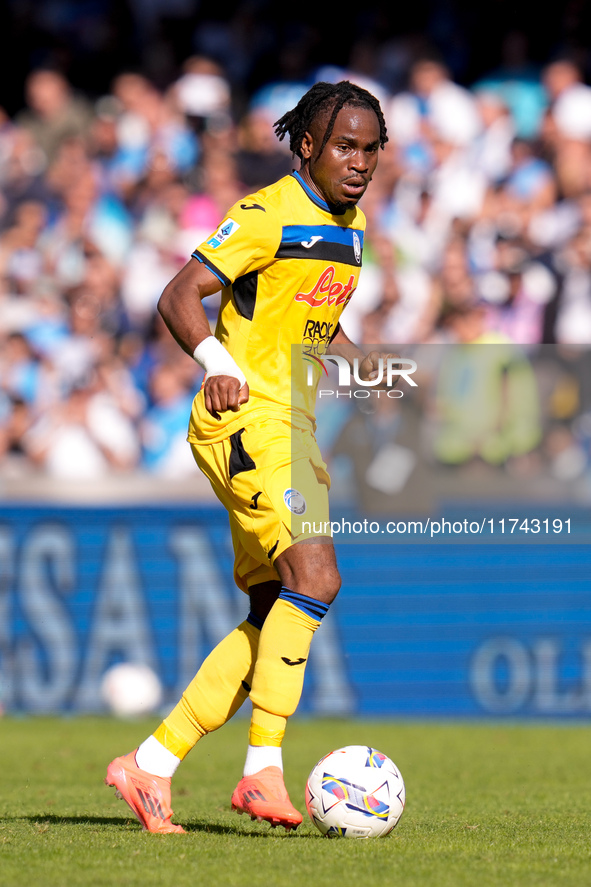 Ademola Lookman of Atalanta BC during the serie Serie A Enilive match between SSC Napoli and Atalanta BC at Stadio Diego Armando Maradona on...