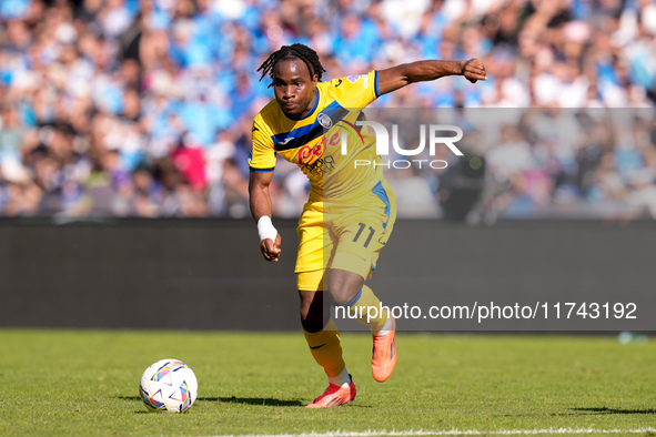 Ademola Lookman of Atalanta BC during the serie Serie A Enilive match between SSC Napoli and Atalanta BC at Stadio Diego Armando Maradona on...