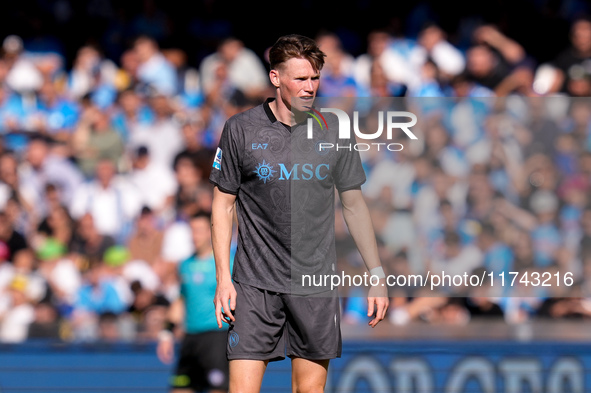 Scott McTominay of SSC Napoli looks on during the serie Serie A Enilive match between SSC Napoli and Atalanta BC at Stadio Diego Armando Mar...