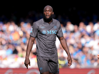 Romelu Lukaku of SSC Napoli looks on during the serie Serie A Enilive match between SSC Napoli and Atalanta BC at Stadio Diego Armando Marad...