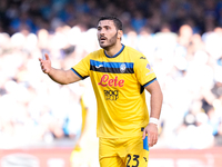 Sead Kolasinac of Atalanta BC gestures during the serie Serie A Enilive match between SSC Napoli and Atalanta BC at Stadio Diego Armando Mar...