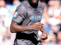 Romelu Lukaku of SSC Napoli looks on during the serie Serie A Enilive match between SSC Napoli and Atalanta BC at Stadio Diego Armando Marad...