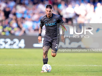 Matteo Politano of SSC Napoli during the serie Serie A Enilive match between SSC Napoli and Atalanta BC at Stadio Diego Armando Maradona on...