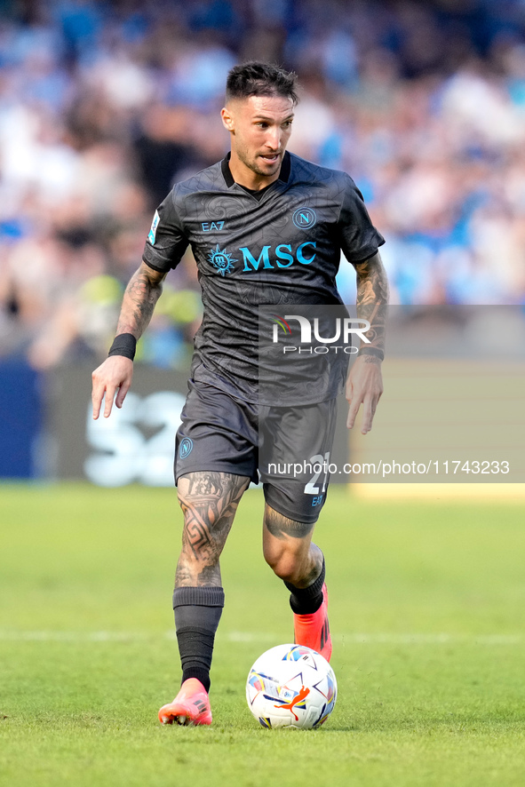 Matteo Politano of SSC Napoli during the serie Serie A Enilive match between SSC Napoli and Atalanta BC at Stadio Diego Armando Maradona on...