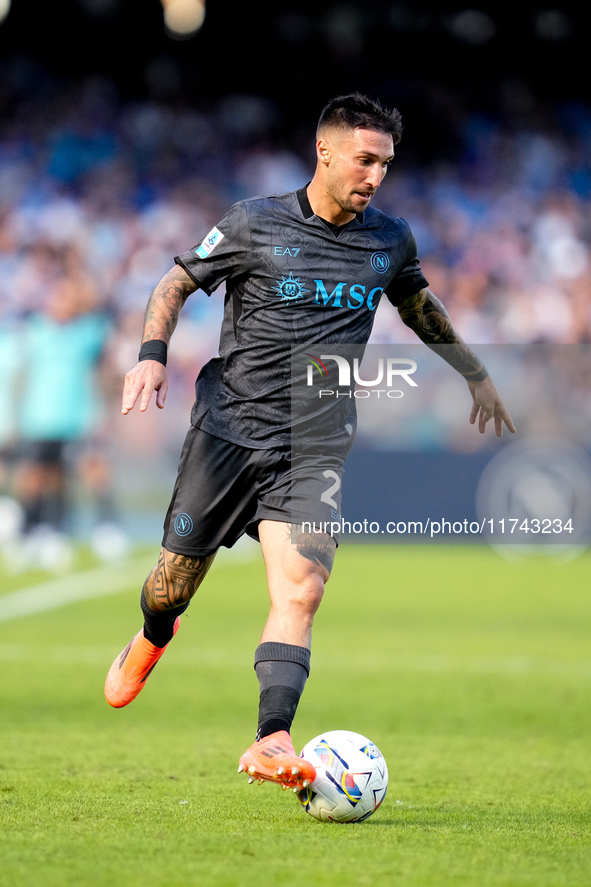 Matteo Politano of SSC Napoli during the serie Serie A Enilive match between SSC Napoli and Atalanta BC at Stadio Diego Armando Maradona on...