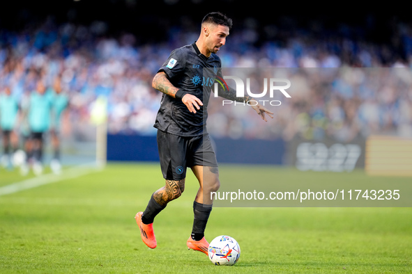 Matteo Politano of SSC Napoli during the serie Serie A Enilive match between SSC Napoli and Atalanta BC at Stadio Diego Armando Maradona on...