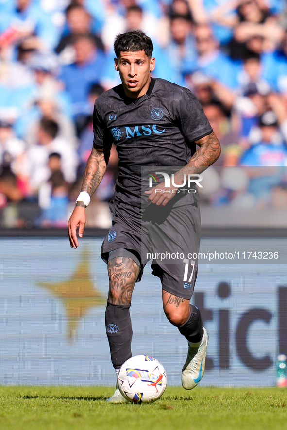 Mathias Olivera of SSC Napoli during the serie Serie A Enilive match between SSC Napoli and Atalanta BC at Stadio Diego Armando Maradona on...