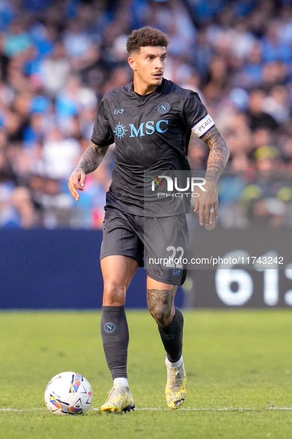 Matteo Ruggeri of Atalanta BC during the serie Serie A Enilive match between SSC Napoli and Atalanta BC at Stadio Diego Armando Maradona on...