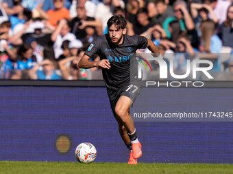 Khvicha Kvaratskhelia of SSC Napoli during the serie Serie A Enilive match between SSC Napoli and Atalanta BC at Stadio Diego Armando Marado...