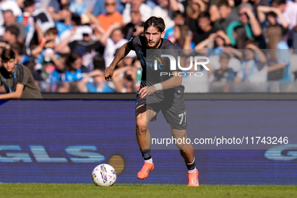 Khvicha Kvaratskhelia of SSC Napoli during the serie Serie A Enilive match between SSC Napoli and Atalanta BC at Stadio Diego Armando Marado...